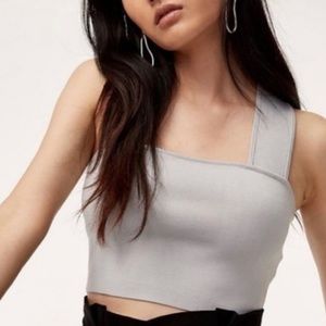 Aritzia Babaton Torsten Knit Top in white